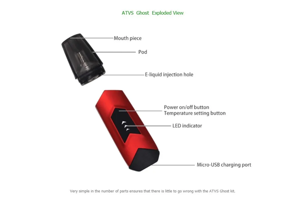 Оригинальный квадроцикл Ghost Starter Kit с 1 8 мл танк распылитель 350 мАч батарея