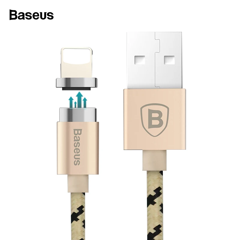 Магнитный usb-кабель Baseus для iPhone X 10 8 7 6 6s 5 5S se Магнитный зарядный кабель для передачи данных Магнитный зарядный кабель