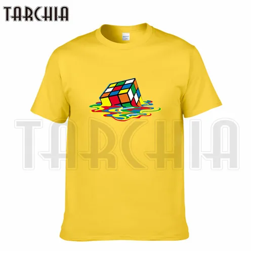 TARCHIA/, футболка, хлопковые топы, футболка большого взрыва, Шелдон, куб, забавные мужские футболки с коротким рукавом для мальчиков, повседневная мужская футболка, модная футболка - Цвет: Цвет: желтый