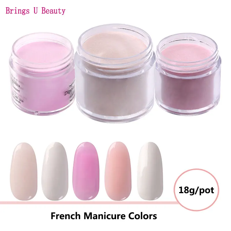 

Very Fine 18g/Box Pink White Nude Colors French Manicure Dipping Powder No Lamp Cure Nails Dip Powder Nail Gel Natural Dry