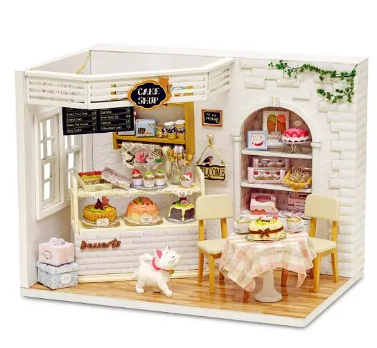 

Doll House Poppenhuis Dollhouse Miniature Handmade Casa De Boneca DIY toys for children Birthday Gifts Cat Cake Diary H014