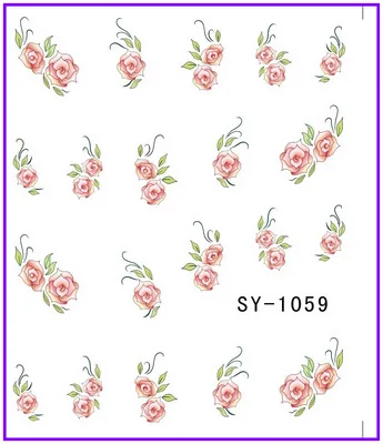 6 упак./лот блестящая водная наклейка наклейки на ногти цветок OLEANDER POT MARIGOLD CHINA ROSE