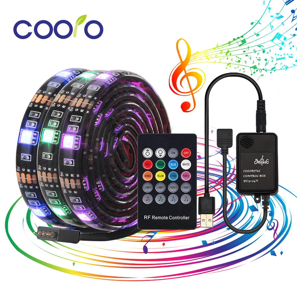 0 5 м/1 м/2 м Светодиодная лента светильник RGB 5050 Диодная Лента светодиодная s с