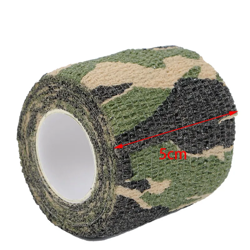 10Pcs/Lot Self-adhesive Camping Camo Tape Bandage Stealth Non-woven Paintball Rifle Hunting Shooting Waterproof Camouflage Tapes |