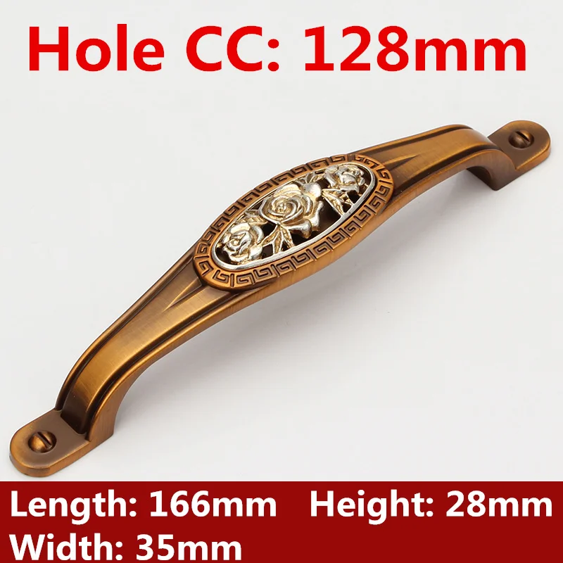 Отверстие CC 64/96/128 мм антикварная ручка для мебели ручки шкафа и выдвижные
