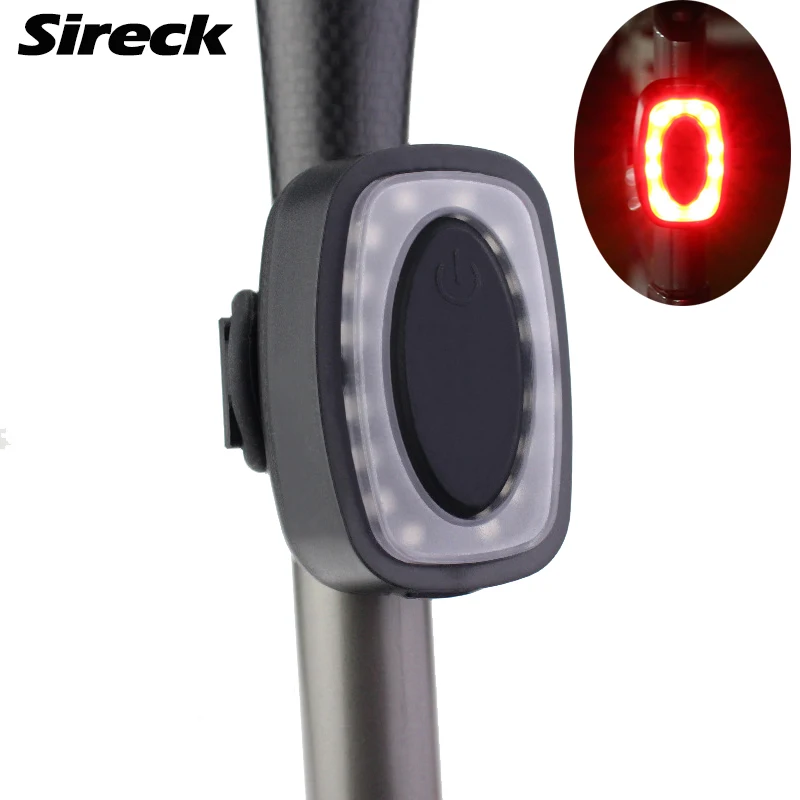 Sireck Bicycle Rear Light 7 Flash Mode USB Charging LED Bike Tail Waterproof Cycling Safety Warning Lamp Luz Bicicleta | Спорт и