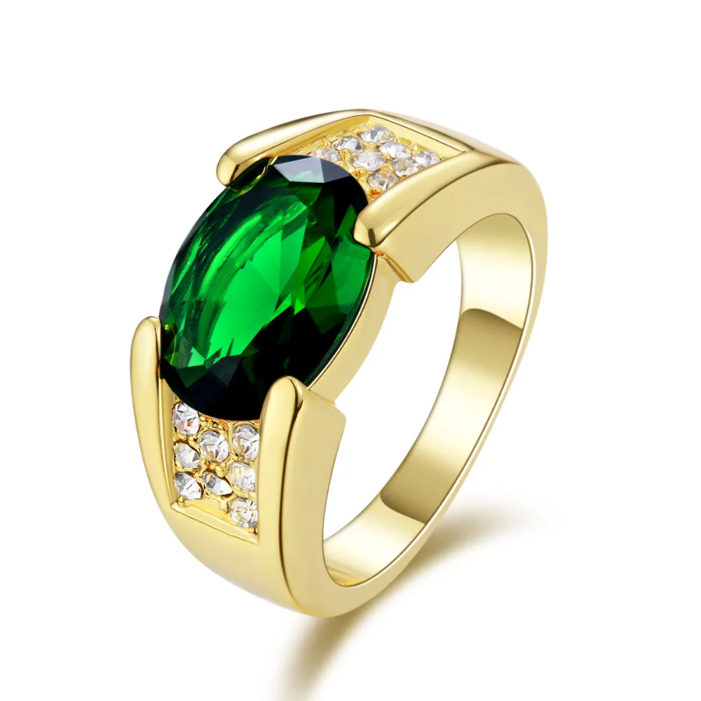 Мужское кольцо SuoHuan размер 8-11 обручальное с большим камнем искусственный Фианит