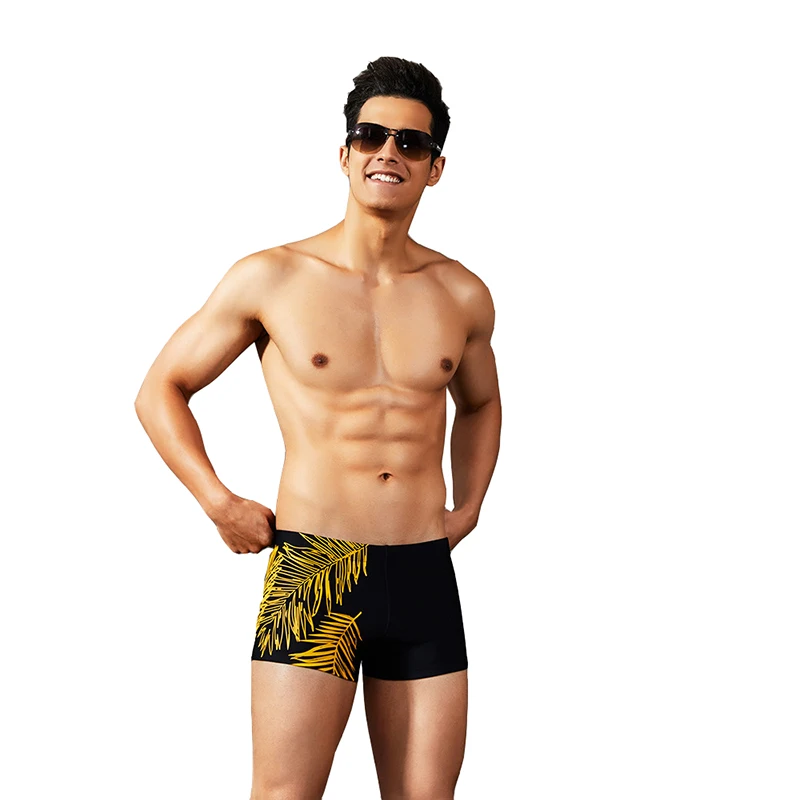 Для мужчин Совета Шорты sunga masculina плавать для лето спа листья бамбука печатных