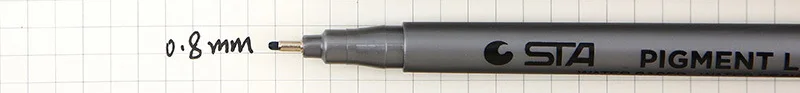0.8mm 1 шт. простой 9 Размер ручка маркер черные чернила нейтральная кисть для письма гелевая ручка школьные маркеры канцелярские принадлежности Papeleria sl1299 - Цвет: 0.8mm