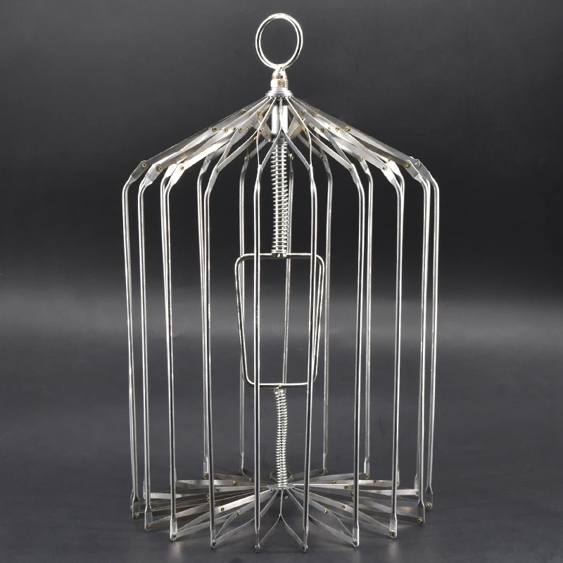 

Silver Steel Appearing Bird Cage - Small Size (Dove Appearing Cage) Magic Tricks Magician Stage Illusions Gimmick Props