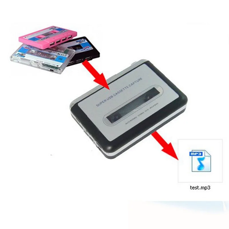 Портативный MP3 Кассетный захват для MP3 USB Лента ПК супер MP3 музыкальный плеер аудио конвертер рекордеры плееры Cassette-to-MP3