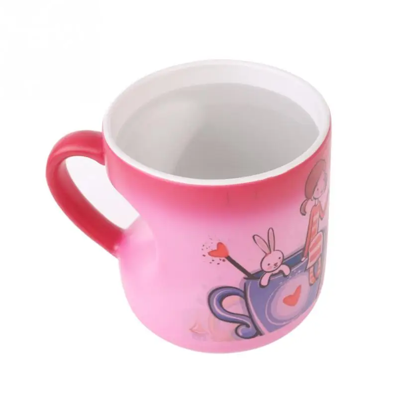 Кофе Чай Молоко Кружка Ceramics Форме Сердца Ручка Мультфильм Шаблон Горячий