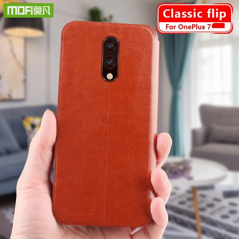Для Oneplus 7 чехол MOFI флип чехол для Oneplus 7 Высокое качество кожаный чехол-подставка для Oneplus 7