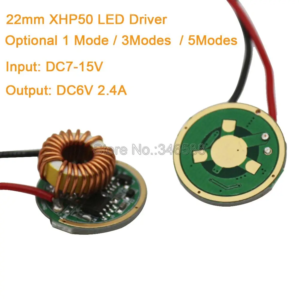 Светодиодный драйвер Cree XHP50 вход для освещения (12 В) 22 мм выход 6 В 2 4 А 1 режим/3