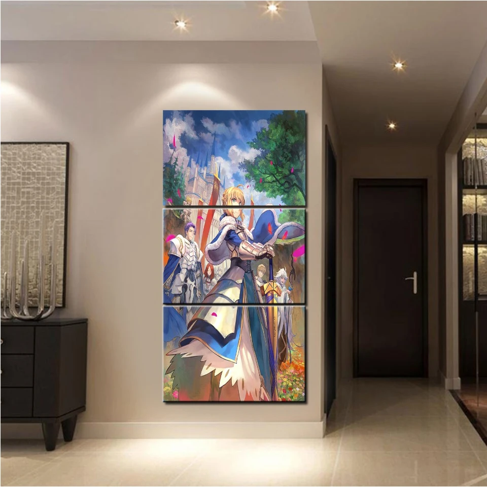 Картина на холсте для украшения дома 3 шт. Fate Grand Order анимационные настенные