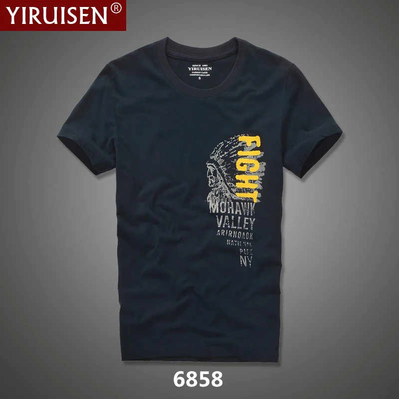 6858 YIRUISEN брендовая одежда модная индийская Футболка с принтом Мужская футболка с коротким рукавом хлопок мужские футболки Masculinas - Цвет: 6858