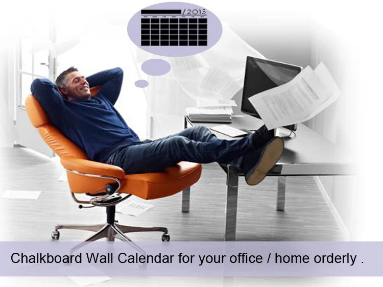 

2pcs/lot New 2017 Vinyl DIY Monthly Chalkboard Calendar Blackboard Sticker Planner Wallpaper Office Home Wall Stickers Decals