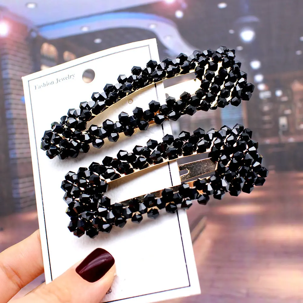 Новые женские аксессуары для волос Кореи в виде капли с кристаллами и бусинками для девочек, банты, заколки-барретты.