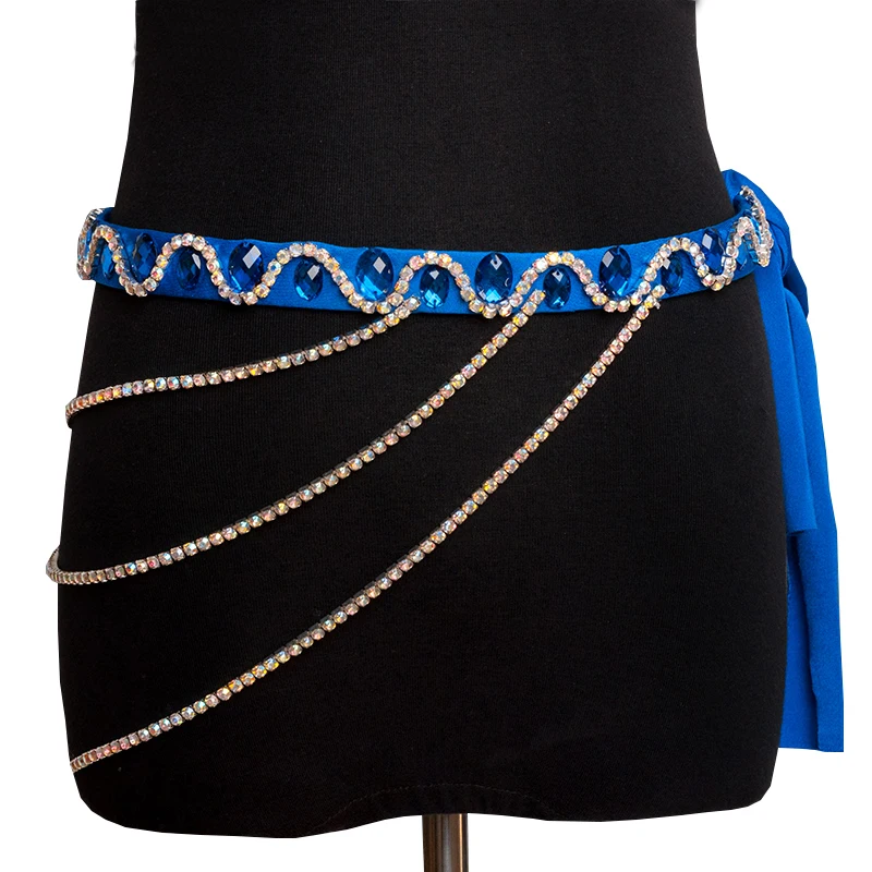 Belly Dance Accessories Women Handmade Rhinestones Waist Chain Belly Dance Costumes Hip Belt Chain Women Jewelry