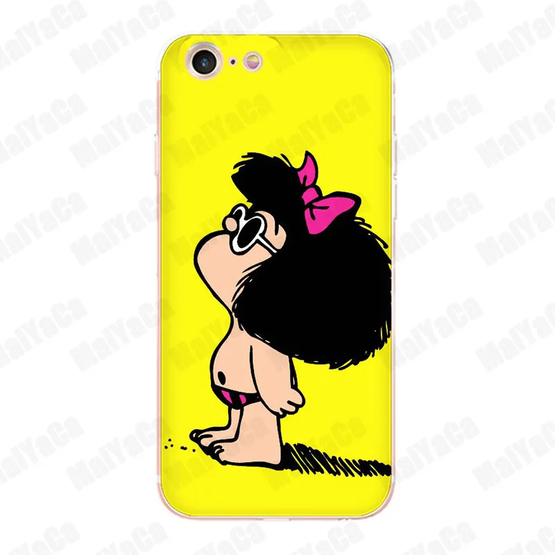 MaiYaCa Mafalda DIY красивые мягкие Аксессуары для телефона чехол iPhone 8 7 6 6S Plus X 10 5 5S SE 5C 4 4S