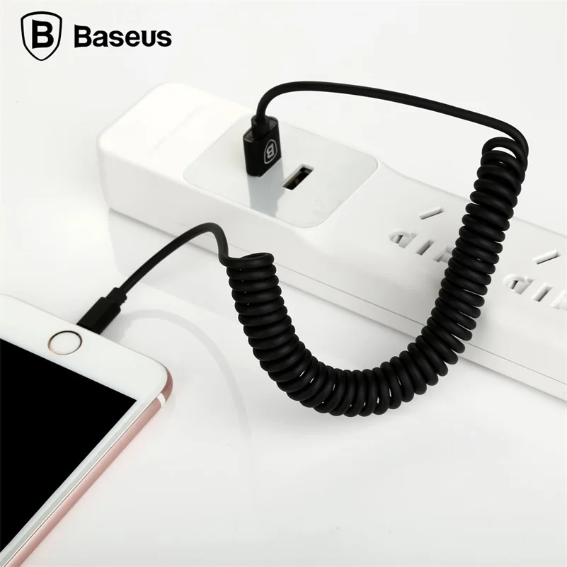 Выдвижной пружинный 8 контактный зарядный кабель Baseus для синхронизации данных и