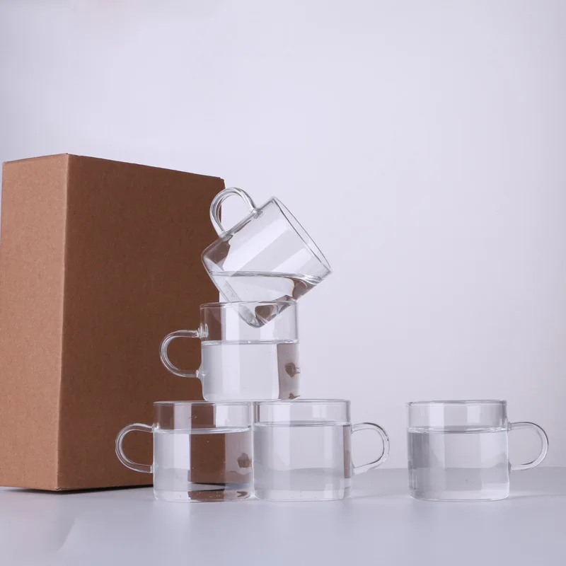 ELETON 6 pcs/set 100ml Double wall glass transparent cup my water bottle Kung Fu tea accessories Drinkware coffee Mug gift | Дом и сад