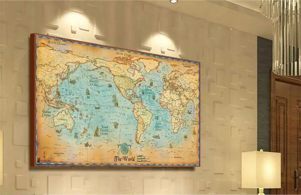 3D обои на заказ фотообои для гостиной настенная навигация Карта мира фон