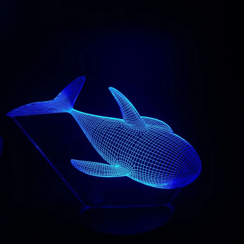 Милый КИТ 3D светодиодный светильник с животными Новинка Ночной Veilleuse игрушки на