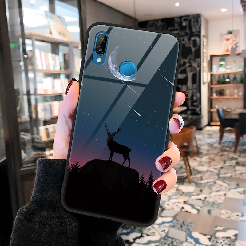 3lx1yang Чехол из закаленного стекла для huawei P9 P10 P20 Plus P30 Pro Lite Wolf Coque для huawei mate 9 10 20 X Lite Pro Y9 TPU чехол - Цвет: 3lx1yang
