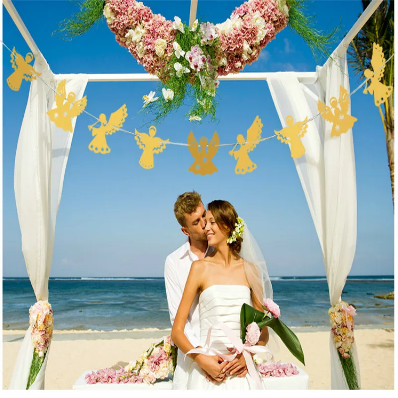 Креативный домашний Настенный декор баннер с ангелом цветы подвесной флаг