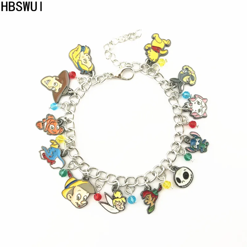 

HBSWUI Stitch Charm Bracelet High Quality Metal Jewelry Gifts for Woman Girl Men
