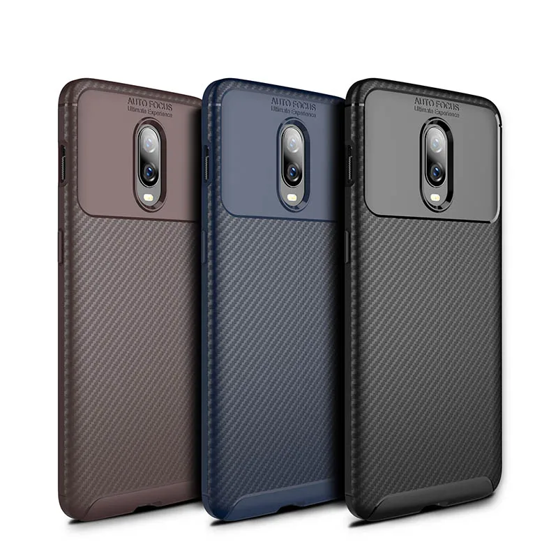 Чехол для Oneplus 6 6T полная защита задняя крышка из матового углеродного волокна ТПУ