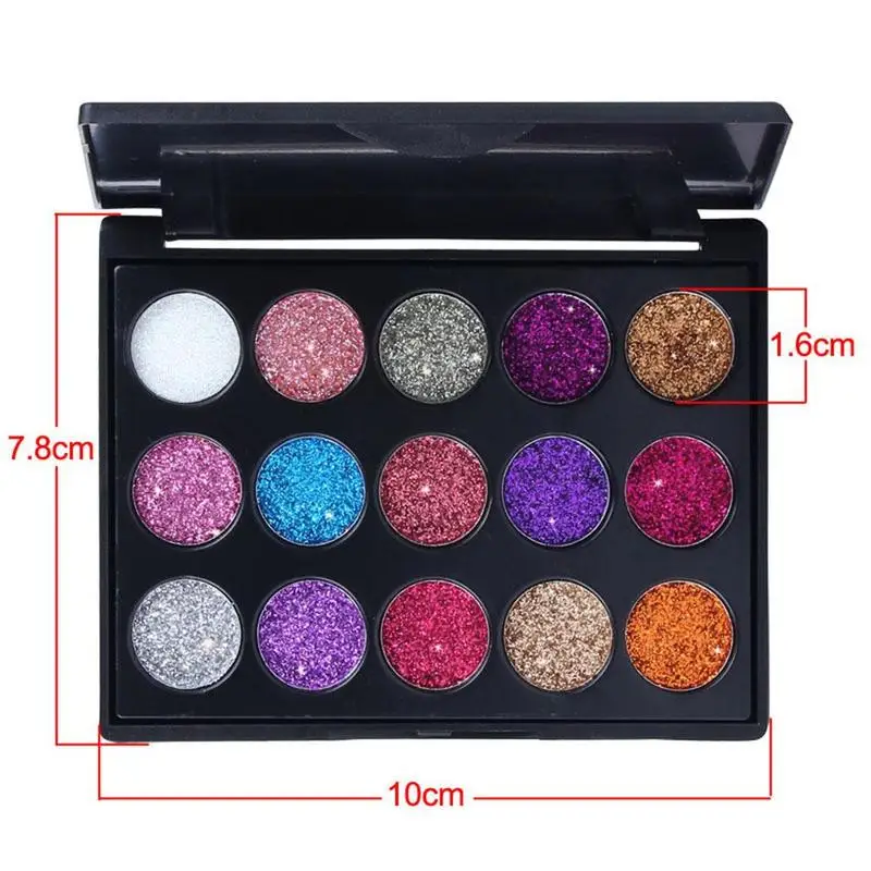 Learnever 15 Colors Diamond Eyeshadow Pallete Glitter Make Up Palette Shimmer powder Radiant Eye cosmetics New Arrival |
