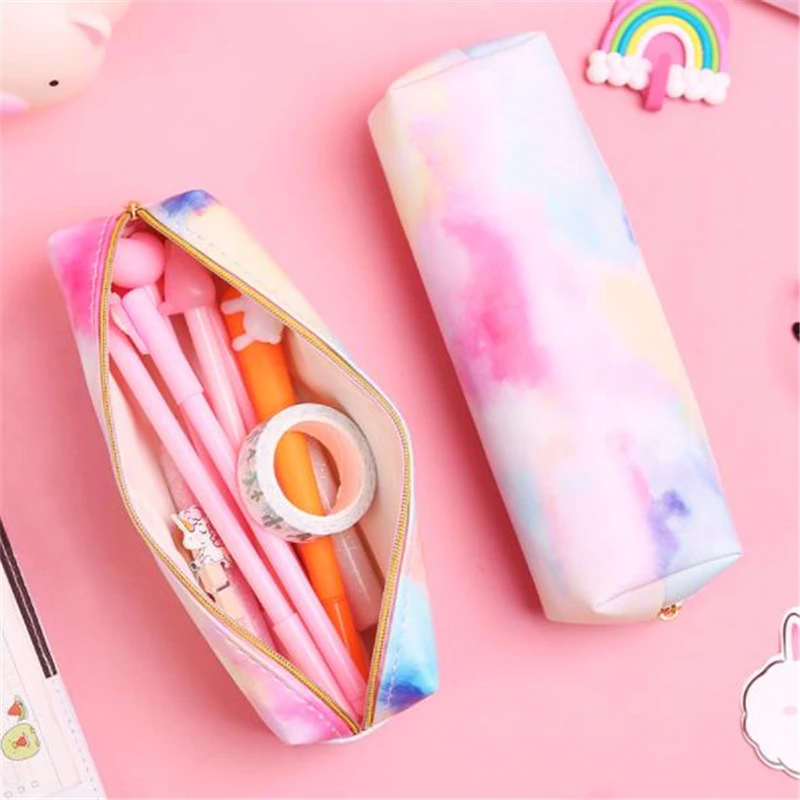 1 шт. красочные розовые пеналы Kawaii канцелярские принадлежности макияж подарочная