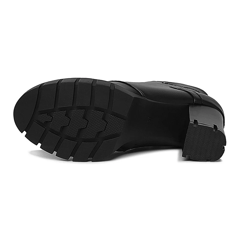 

TIMETANG Brand Designers 2018 New Spring Autumn Leather Women Shoes Black High Heels Boots Lacing Platform Ankle Boots