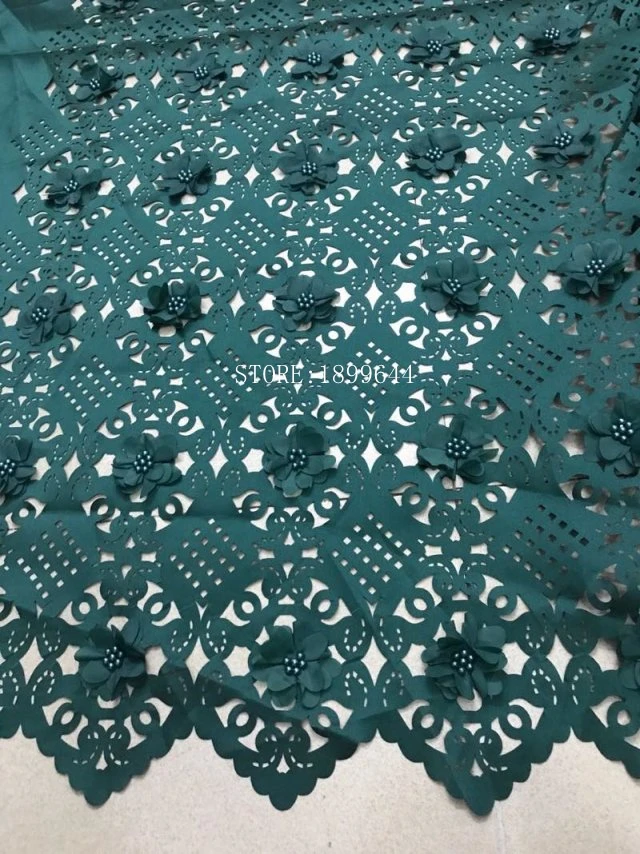 Африканские тюлевые Кружева Горячая Новинка для белого цвета лазерные 3D кружева