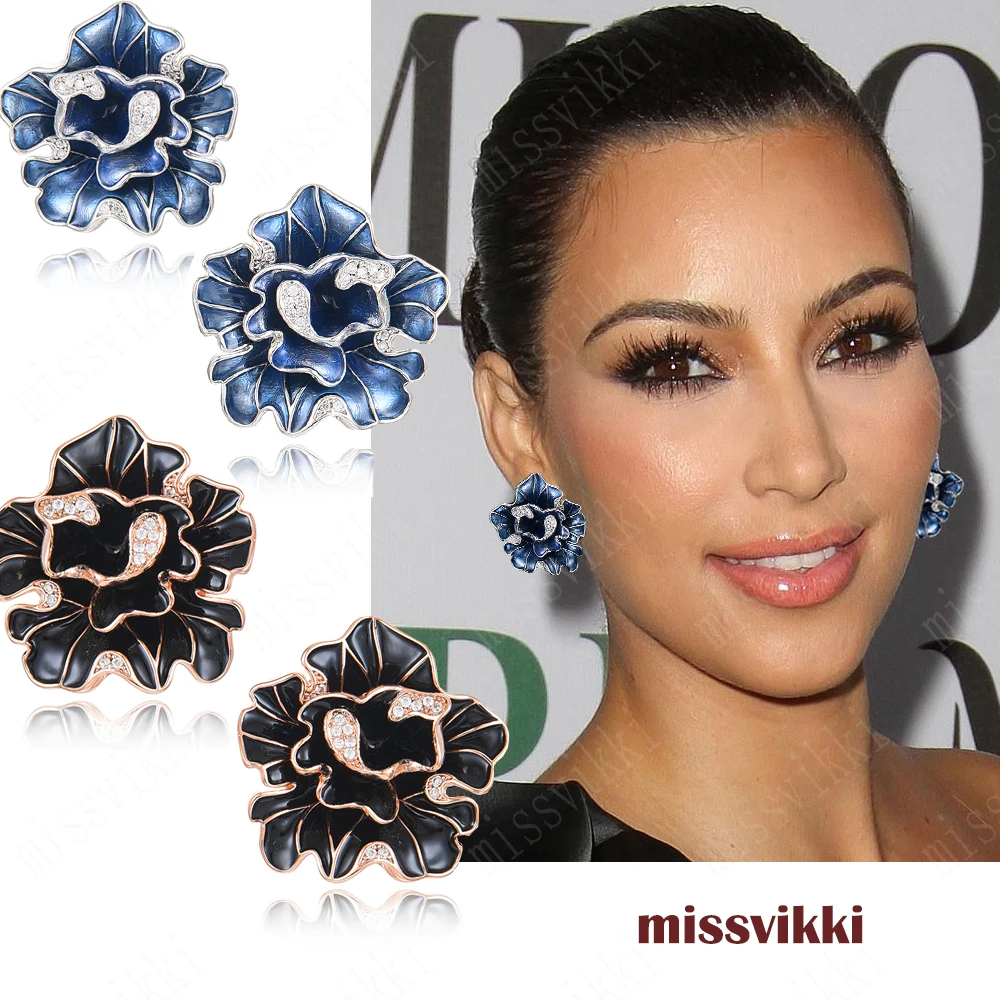 Missvikki уникальные благородные Роскошные серьги-гвоздики ручной работы с большим