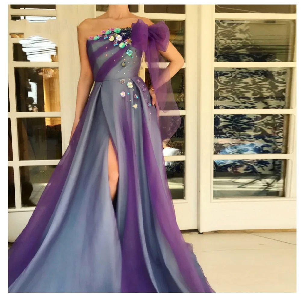 Фиолетовое вечернее платье LORIE вечерние платья женское с боковыми вставками 3D