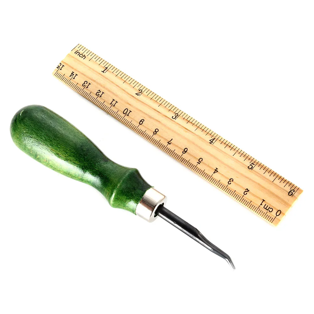 

0.6-1.4mm Leather Edging Tool Alloy Steel Wood Handle Edge Skiving Beveler Leathercraft DIY Cutting Tools PAK55