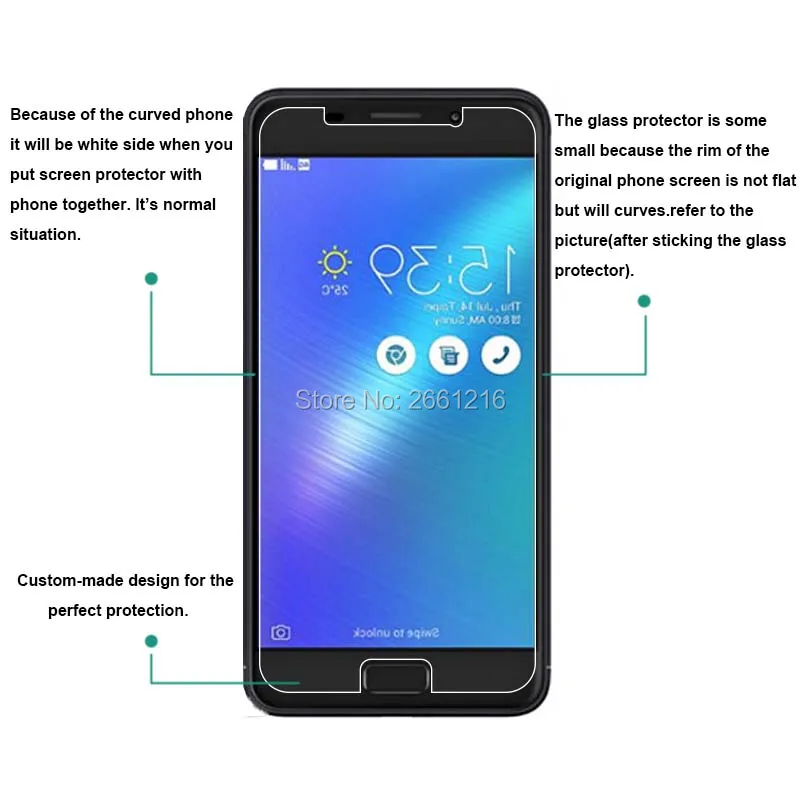 Закаленное стекло 9H 2.5D для Asus Zenfone 3s Max ZC521TL Премиум Защитная пленка экрана 5