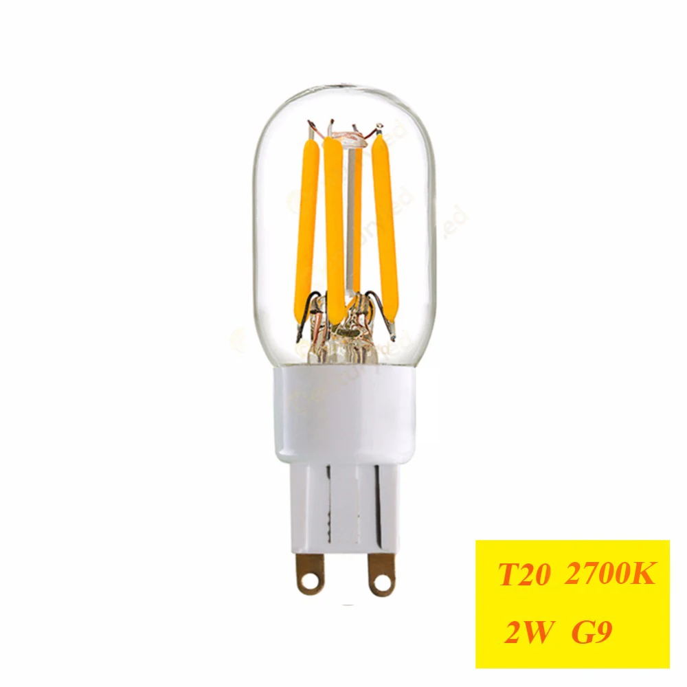 Светодиодная лампочка с нитью накаливания Grensk T20 G9 LED 1 Вт 2 E12 E14 110 В 220 в теплый 2200K