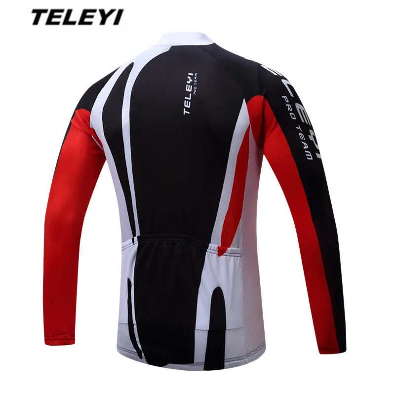 Мужская велосипедная рубашка TELEYI черная красная с длинным рукавом для езды на