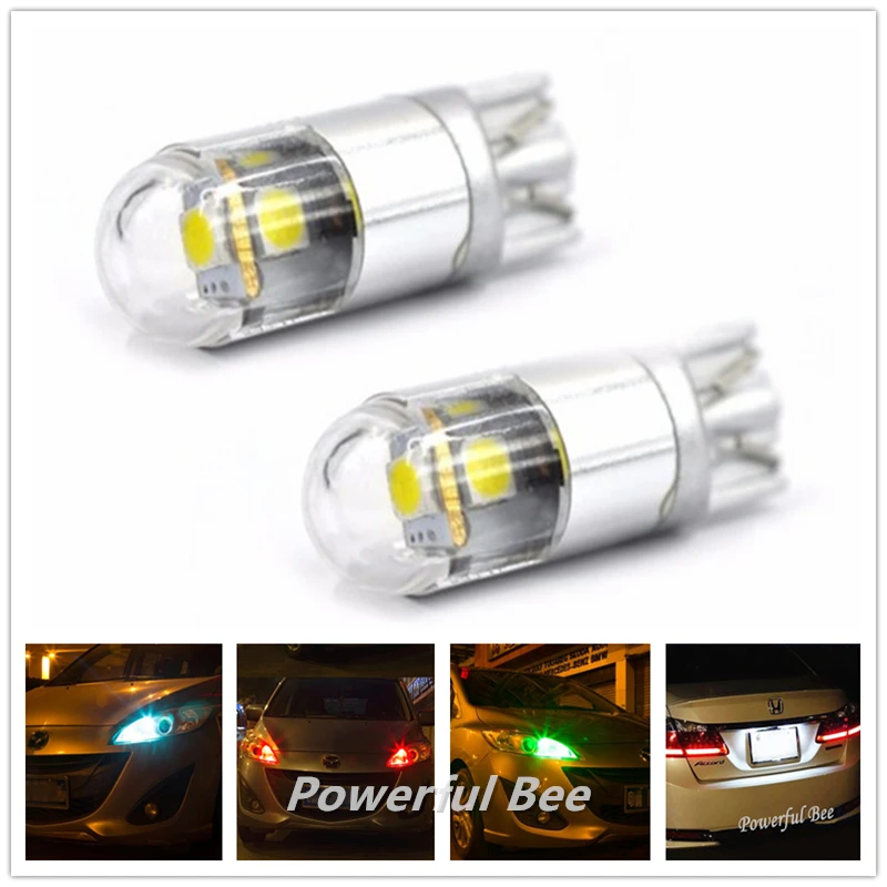 2 x Новые светодиодные лампы T10/w5w/194 3030SMD 3W для номерного знака автомобиля лампочка