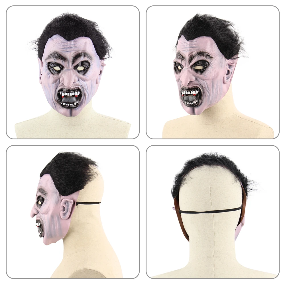 Латексная страшная маска вампира полный уход за кожей лица ужас зубы зомби маски