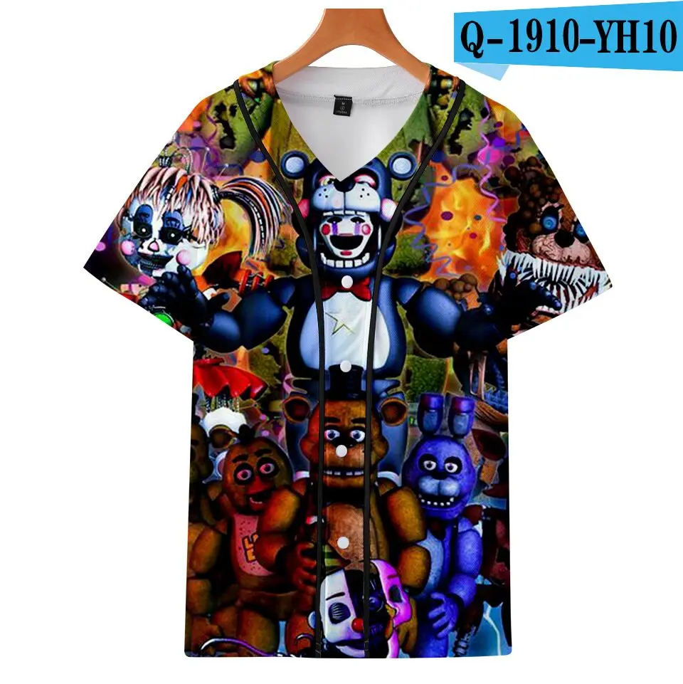 color at picture Бейсбольная Футболка «пять ночей с Фредди» топы, одежда для мальчиков и девочек Летняя футболка с короткими рукавами Повседневная одежда детская футболка для мальчиков - Color: color at picture