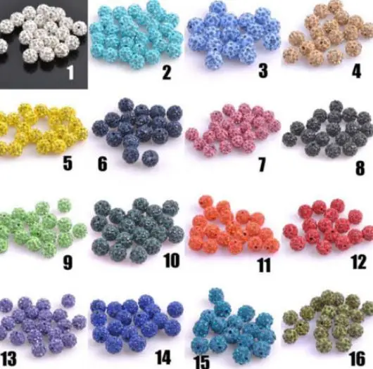 

10mm 8mm 6mm 12mm 14mm 50 pcs/lot mixed random Loose round u3532 Crystal Beads Bracelet necklace ball handmade