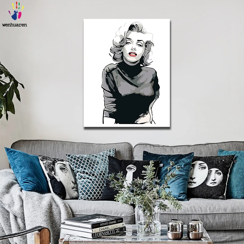 Рисование по номерам художественная живопись Мэрилин Монро-это комбинация чисел