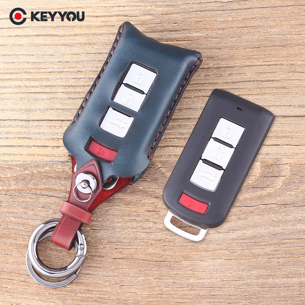 Кожаный чехол для ключей KEYYOU 3 + 1 4 кнопки с дистанционным управлением брелок