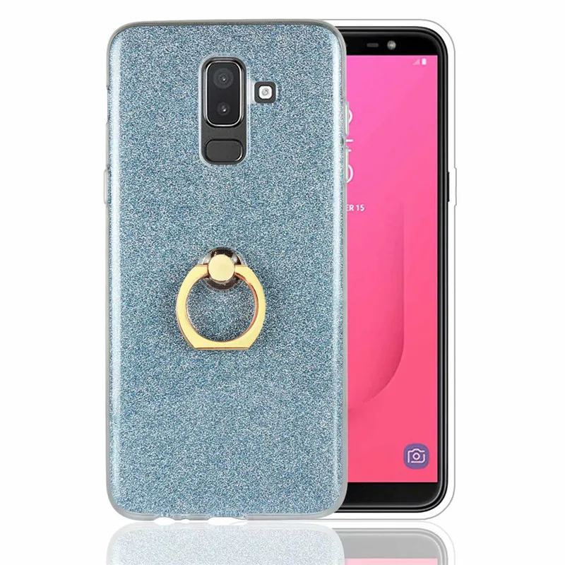 Ainike Bling Glitter Phone Sticker For Samsung Galaxy J1ace J2Pro A6 J5Prime J7Max A9s J330 Soft TPU Case With Ring Holder |