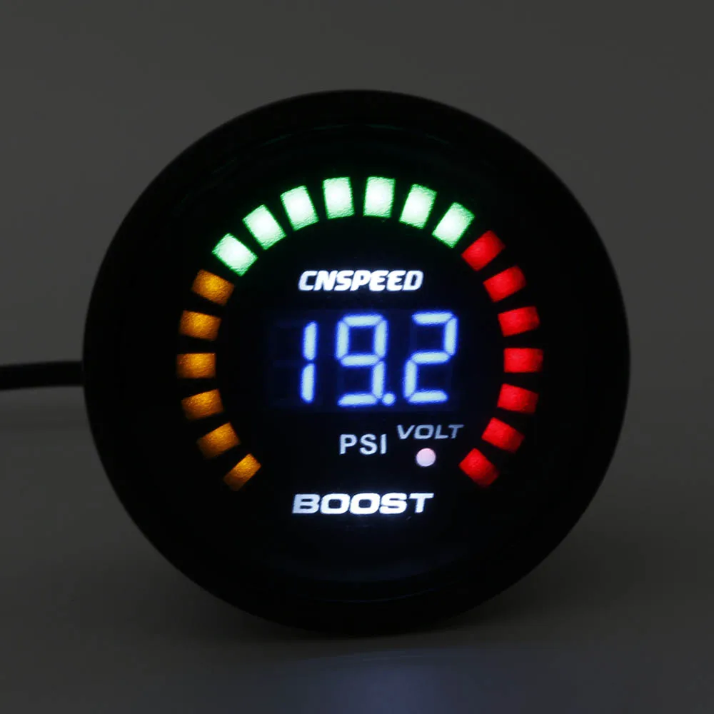 Датчик турбонаддува CNSPEED 2 дюйма 52 мм 12 В со светодиодной подсветкой 15 45PSI с